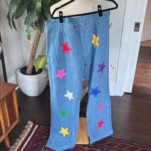 NWT Outsiders Division denim trousers with Star Appliqué
